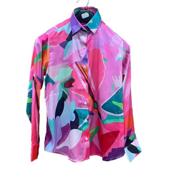 Pink Abstract Women Shirt