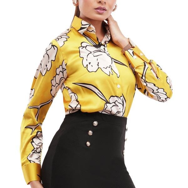 Elegant Yellow Women Shirt
