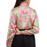 Pink Green Abstract Women Shirt
