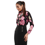 Black Floral Women Shirt